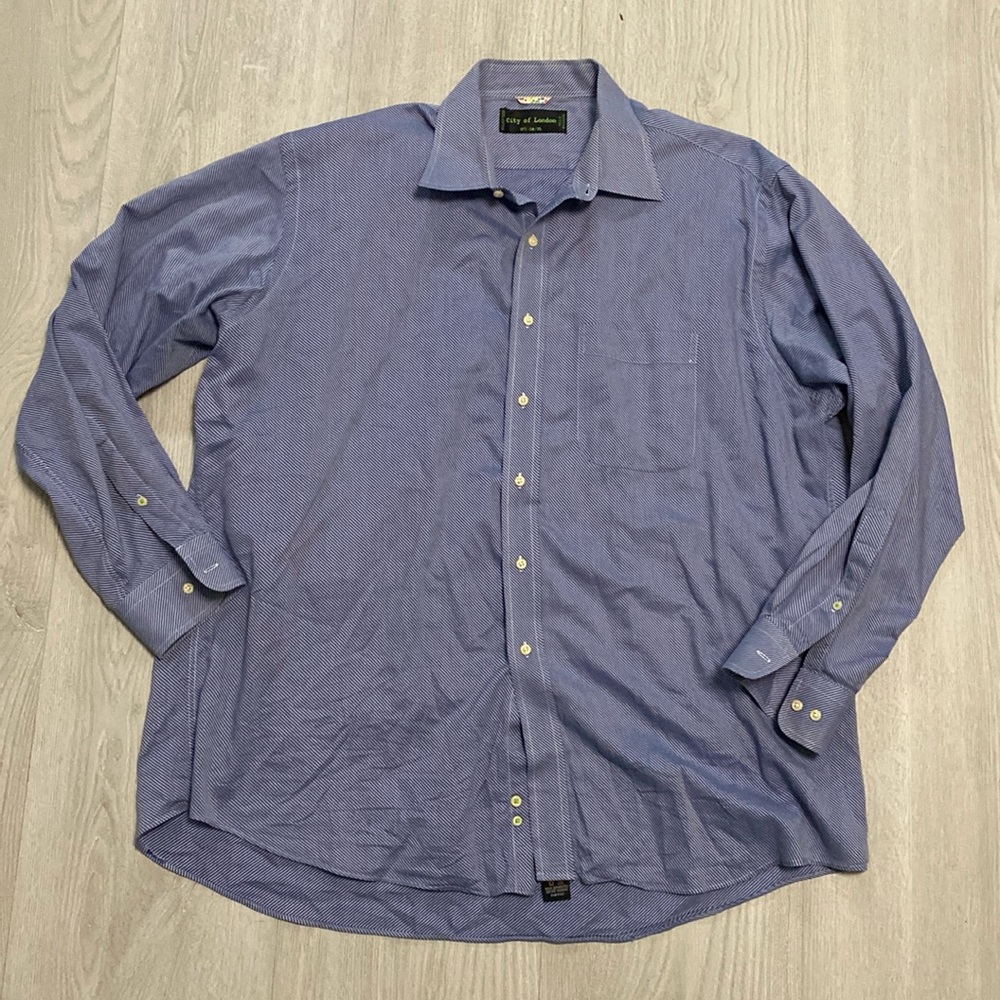 🔥BUNDLESALE Mens 17.5 34/35 City of London button down dress casual club shirt